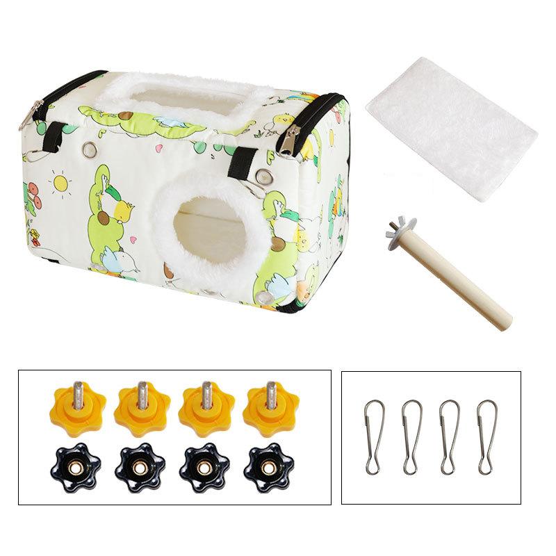 

Cotton Bird Bed & Hammock for Cage Winter Snuggle Nest with Entry Hole Observation Window & Screw for Parakeets Cockatiels S 20x13cm