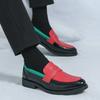 Fashion Party men's leather shoes Fashion designer style design Leisure Office Handsome casual young Versatile loafers Color blocked