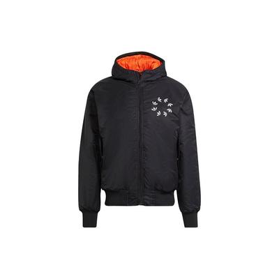 Originals Embroidered Logo Print Sport Hooded Puffer Jacket Men Outerwear Black H13560