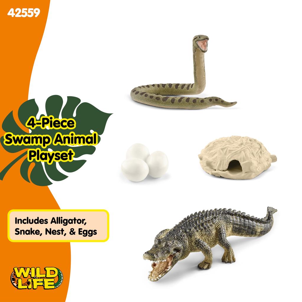 Schleich Faună sălbatică Anaconda și Crocodil 42559