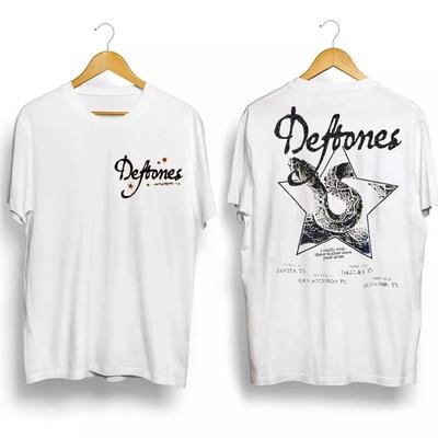 Deftones Texas Exclusief Dubbelzijdig 2025 Tour Herdruk Zomer Katoenen T-shirt Fan Cadeau Korte Mouw voor Zowel Mannen als Vrouwen