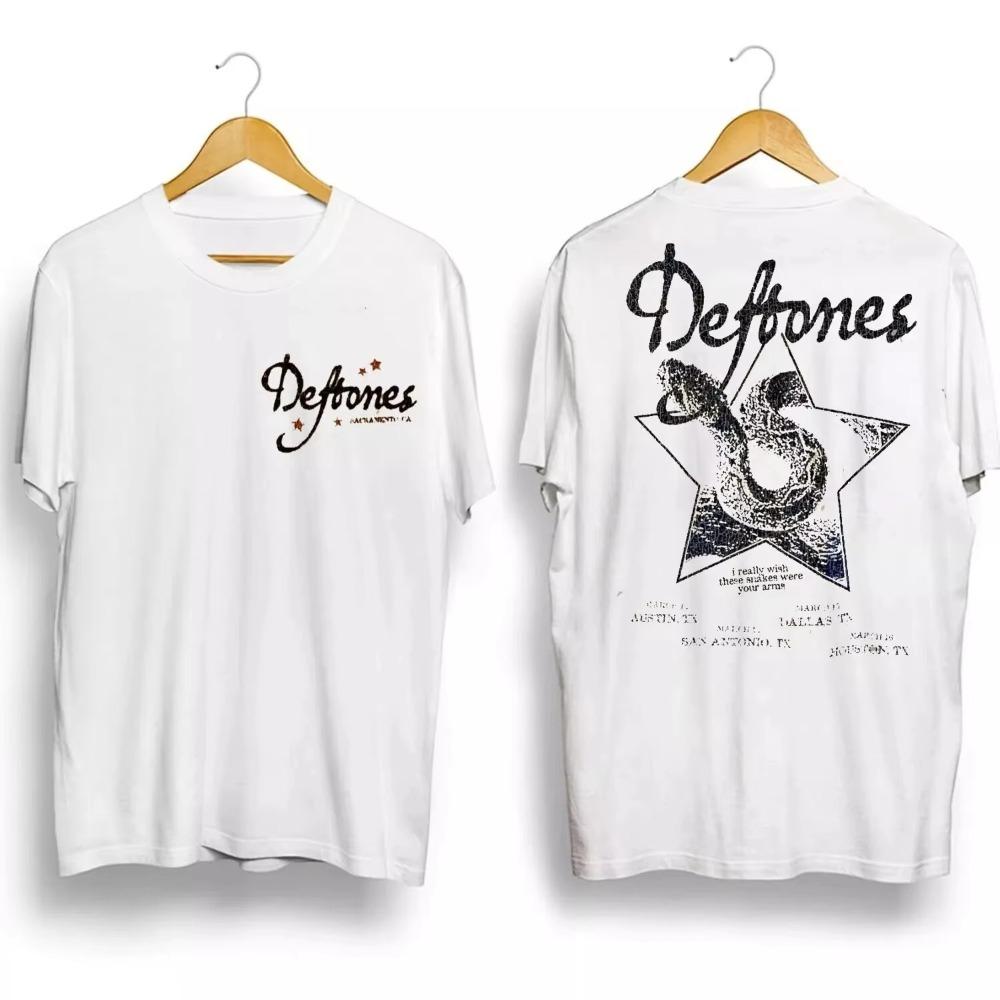 

Deftones Texas Exclusive Double-sided 2025 Tour Reprint Summer Cotton T-shirt Fan Gift Short-sleeved for Both Men and Women M