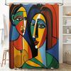 Colorful Abstract Shower Curtain, Modern Artistic Design For Bathroom Decor Available In Multiple Sizes (Multicolor)