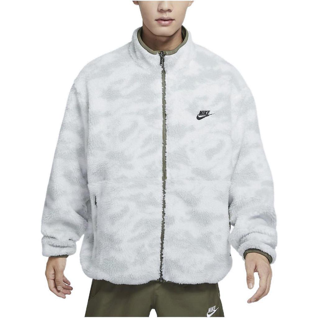 Nike Men's Club Fleece 2-Way Reversible Jacket 'Medium Olive/Black (Olive Camouflage)' DQ4885-222