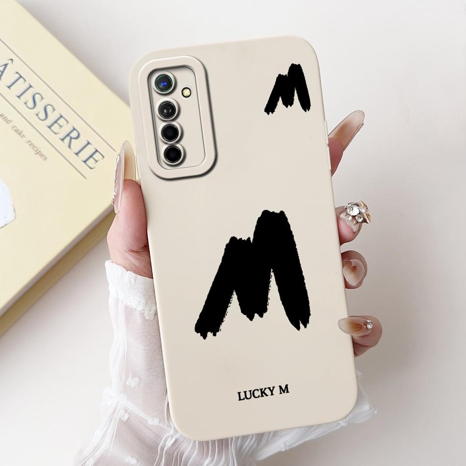 For Realme X2 XT Lucky Initial Letter Phone Case For Realme XT X2 Soft Silicone Shockproof Cases