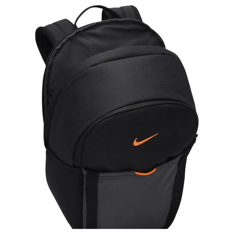 Nike Fabric Backpack Regular Unisex Black & Coal Black & Dutch Orange Casual
