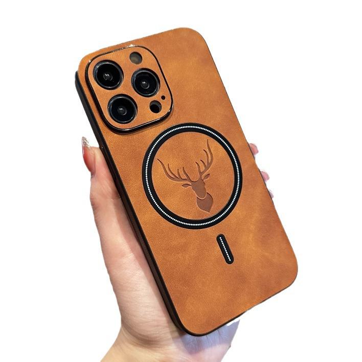 New Magnetic Cloth Pattern Elk Case for iPhone 13-16 Pro Max
