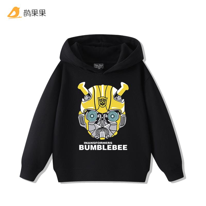 Jungen Super Handsome Transformers Kapuzenpullover mit Print – Kinder-Herbst- und Wintermode, warmer Fleece-Hoodie