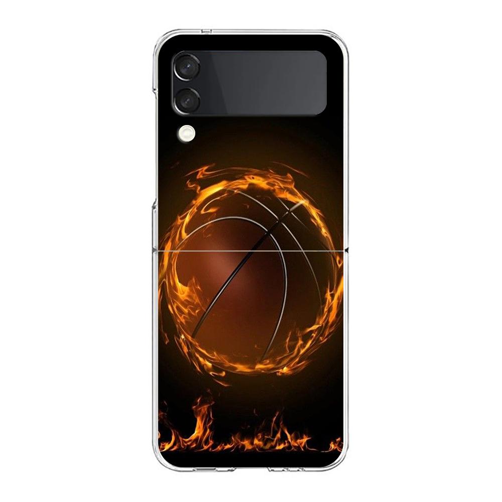 Football Sport Hard PC Phone Case For Samsung Galaxy Z Flip 6 5 4 Transparent Cover For Galaxy Z Flip 3 Shockproof Fundas Capas