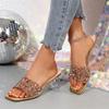 Fashion Shiny Sequin High Heels Sandals for Women Plus Size Gold Silver Square Toe Slippers Woman Transparent Strange Heeled Party Shoes