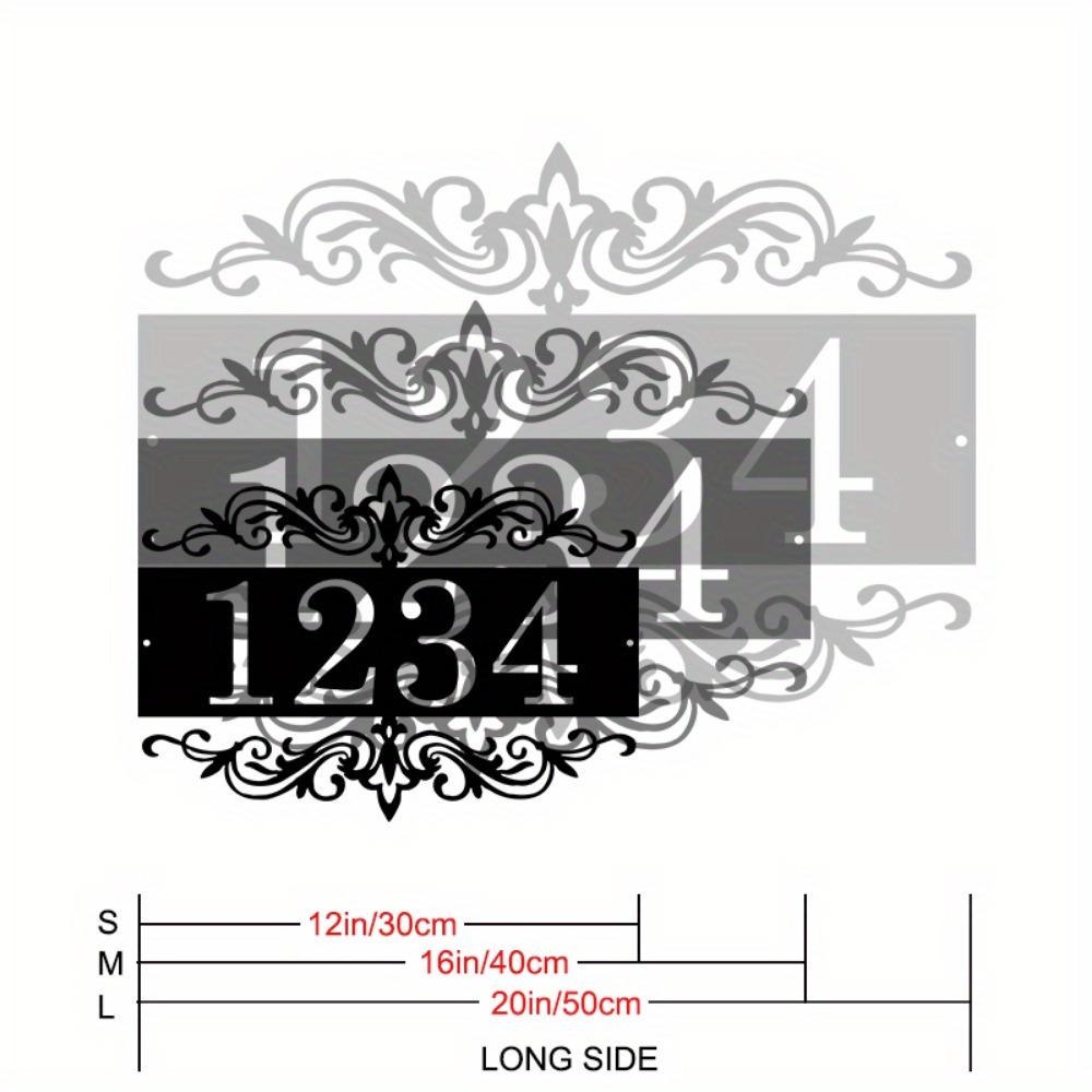 Customizable Metal Address Sign Modern Iron House Number Plate Wall Mount Home Gift 30cm