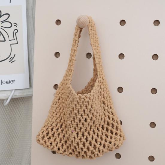 Hand Braided Tote Bag Large Capacity Boho Handbag Women Summer Beach Tote Rope Braided
