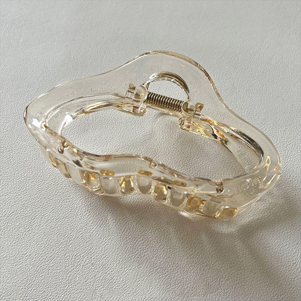 

Large Grab Clip Plastic Hair Claw Female Hair Accessories Wave Line Hair Clip Korean Style Headwear Champagne