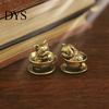 Artistic Home Office Desk Decor Miniature Teacup Cat Statue, Cute Brass Dog Figurine, Landscape Decorative Accents Collectable Animal for DIY