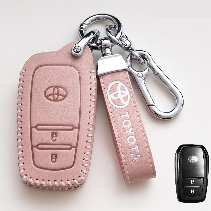 2026 Heiß Für Toyota Radkappen Leder Auto Schlüsselhülle Abdeckung Schale Tasche Für Toyota Corolla SE 2023 Camry 50 55 TLC200 Yaris Land Cruis