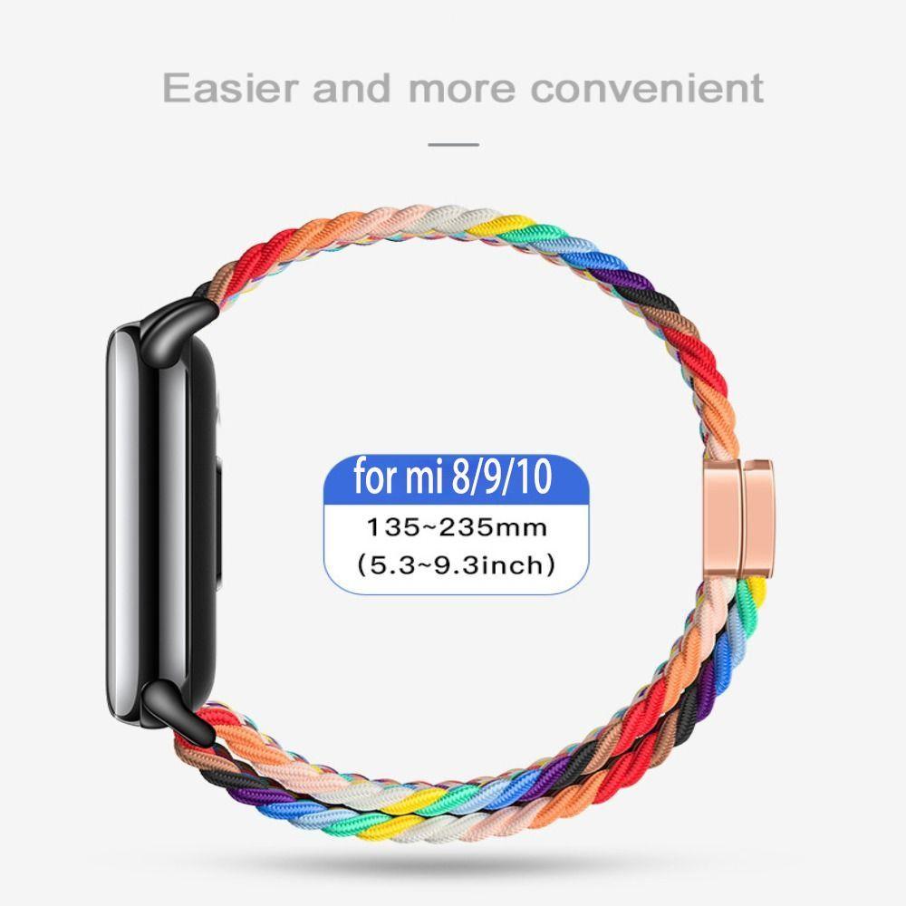 Nylon Watch Strap Knit Breathable Smart Watchband Soft Multicolored Watch Replacement Bracelet for Band 8/9/10 Unisex