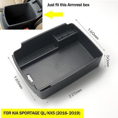 Centrální úložný box pro Kia Sportage AT DRIVE 2016 2017 2018 Organizér středové konzole Schránka pod loketní opěrkou Schránka na rukavice Držák na nápoje