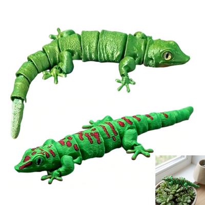 Bewegliche Gelenk Tier 3D Gedruckte Artikulierte Gecko Figur, Realistisches Reptil Ornament mit Beweglichen Gelenken, Süße Positionierbare Outdoor Garten Dekoration Eidechse
