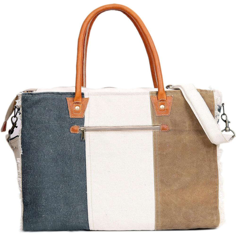 Bags SEL De MER Large Crossbody Bag & Cowhide Tote, Upcycled Canvas & Cowhid