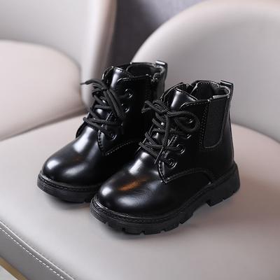Zima Jesień Dziecięce Skórzane Botki do Kostki Modne Botki dla Malucha Czarne Brązowe Buty dla Niemowlaka Antypoślizgowe Botas