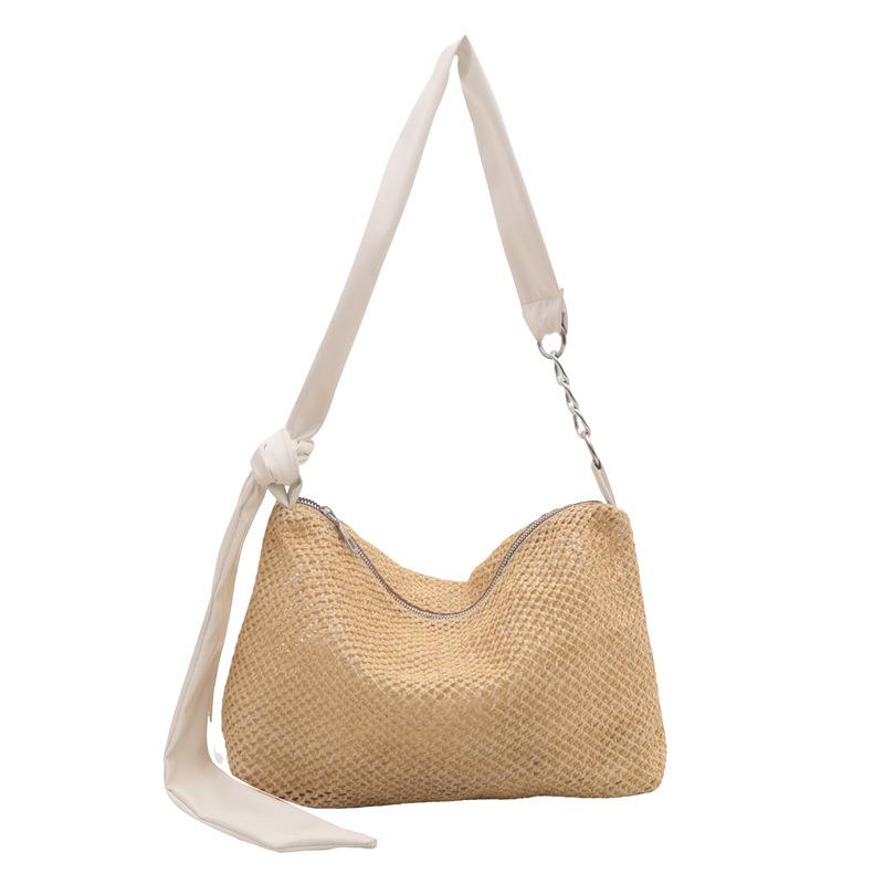 2025 Summer Ins New Niche High-end Underarm Bag Simple Straw Bag Large Capacity Crossbody Shoulder Bag