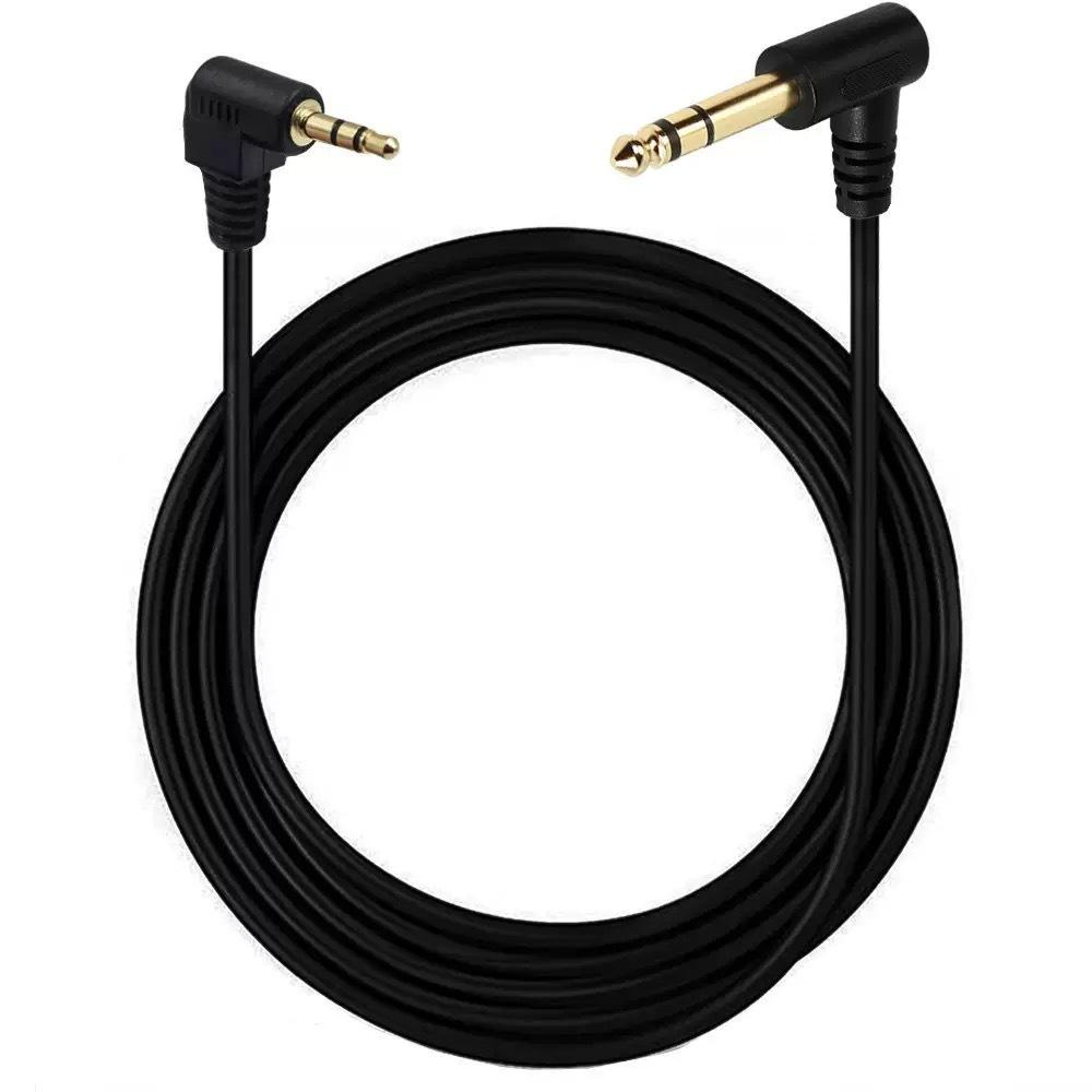 1.5m Right-Angle 3.5mm To 6.35mm Male TRS Mixer Guitar Cable