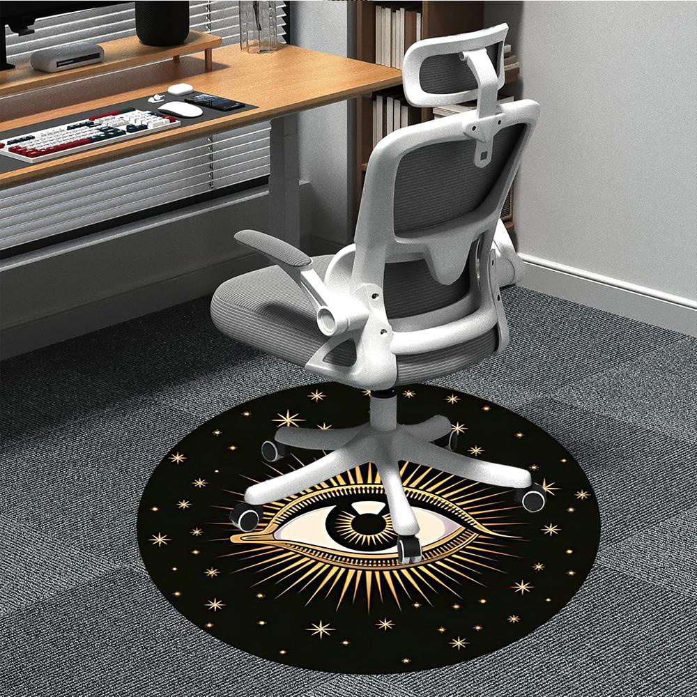 

1PC Eye Stars Office Round Area Rug, Mat Suitable For Office, Under Office Chairs Bedroom Living Room Home Decor, Room Deco 80cm