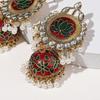 2024 Double Layer Crescent Moon Rhinestone Tassel Earrings - Vintage Indian Style Women's Long Earrings