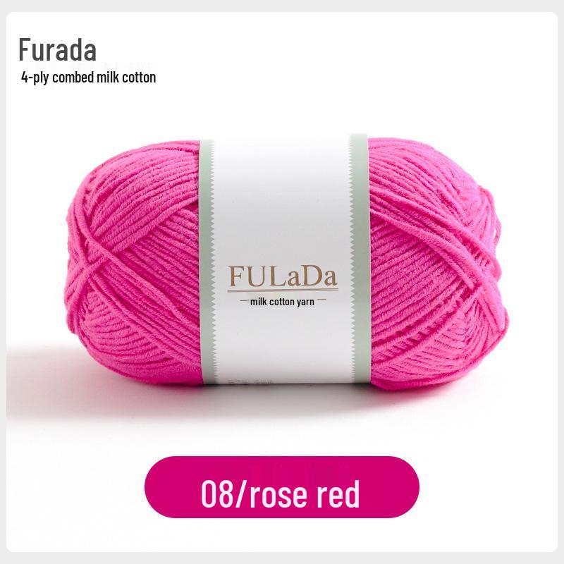 Baby 4-fädig gekämmte Milchbaumwollgarnknäuel zum Handstricken & Häkeln - DIY Puppe, Pullover, Schal Materialpaket