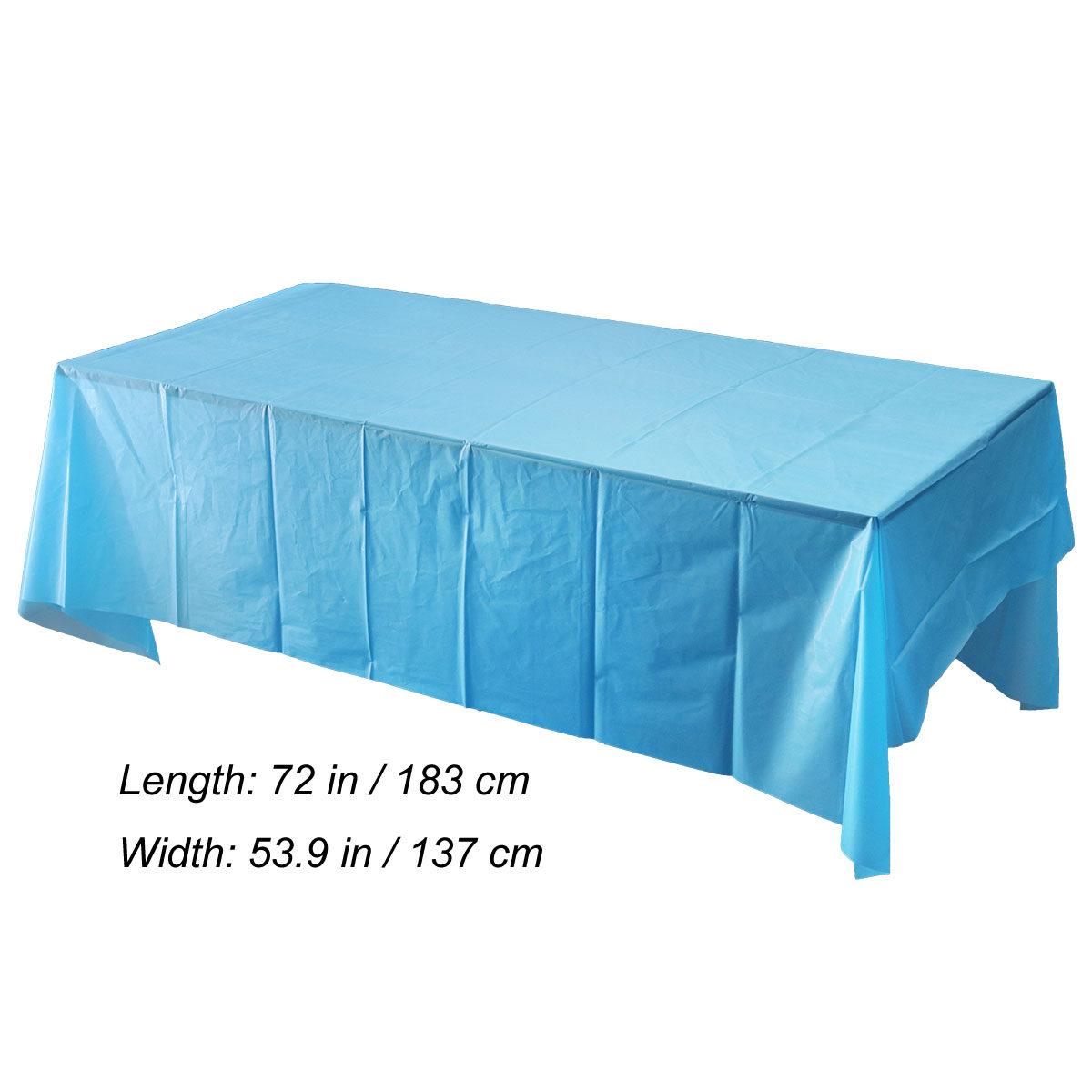 Plastic Tablecloth Disposable Waterproof Heavy Duty Party Picnic Protector Cover 137x183cm Wipeable Pe Table Covers синий