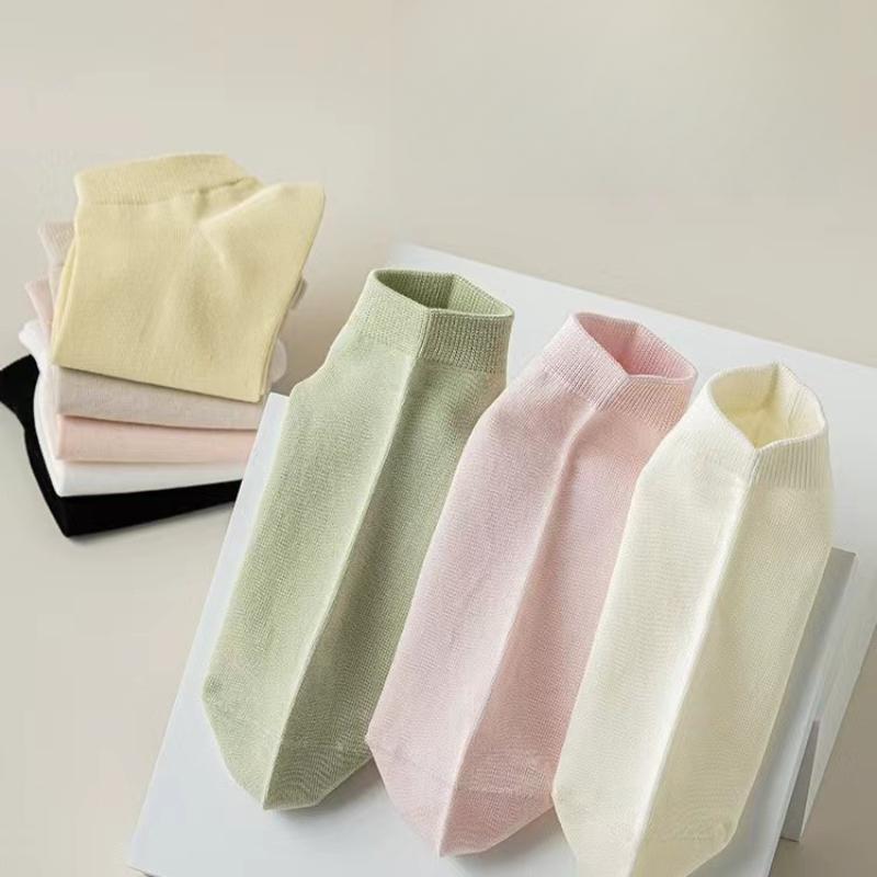 Women's Shallow-mouth Short Socks Breathable Sweat-absorbent Thin Solid Color Short Socks