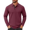 Men's Solid Color Button Lapel Long Sleeve Top Men's Casual Fashion Long Sleeve Top