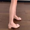 fashion Square Toe Belt Buckle High Heels Solid Color Slip-ons Fashionable Elegant Sexy Simple Women's Shoes Latest 4cm