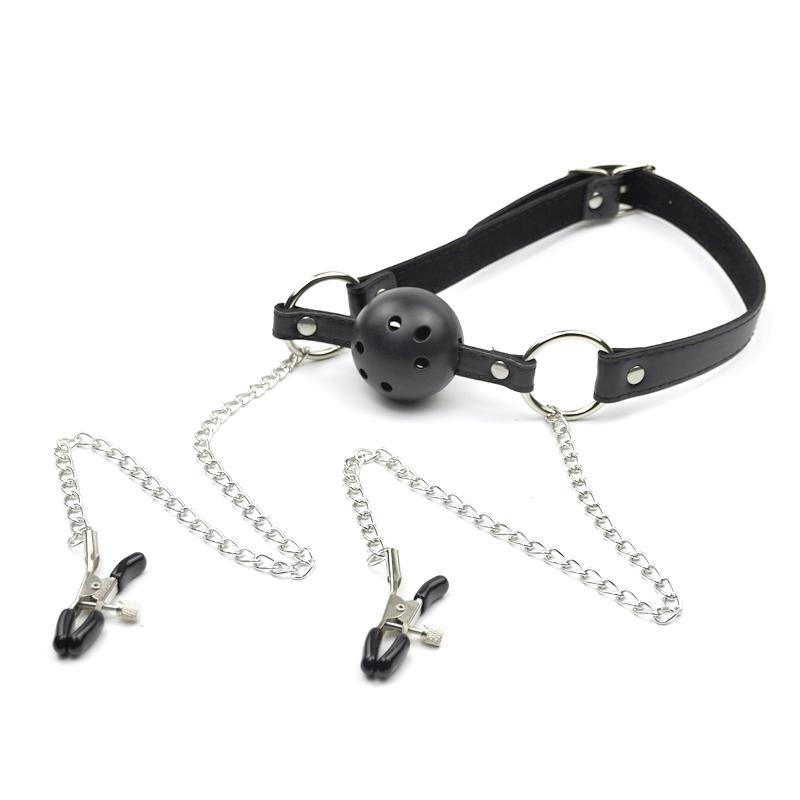 Silicone Deep Throat Oral Ball Gag for Adult Slave Training