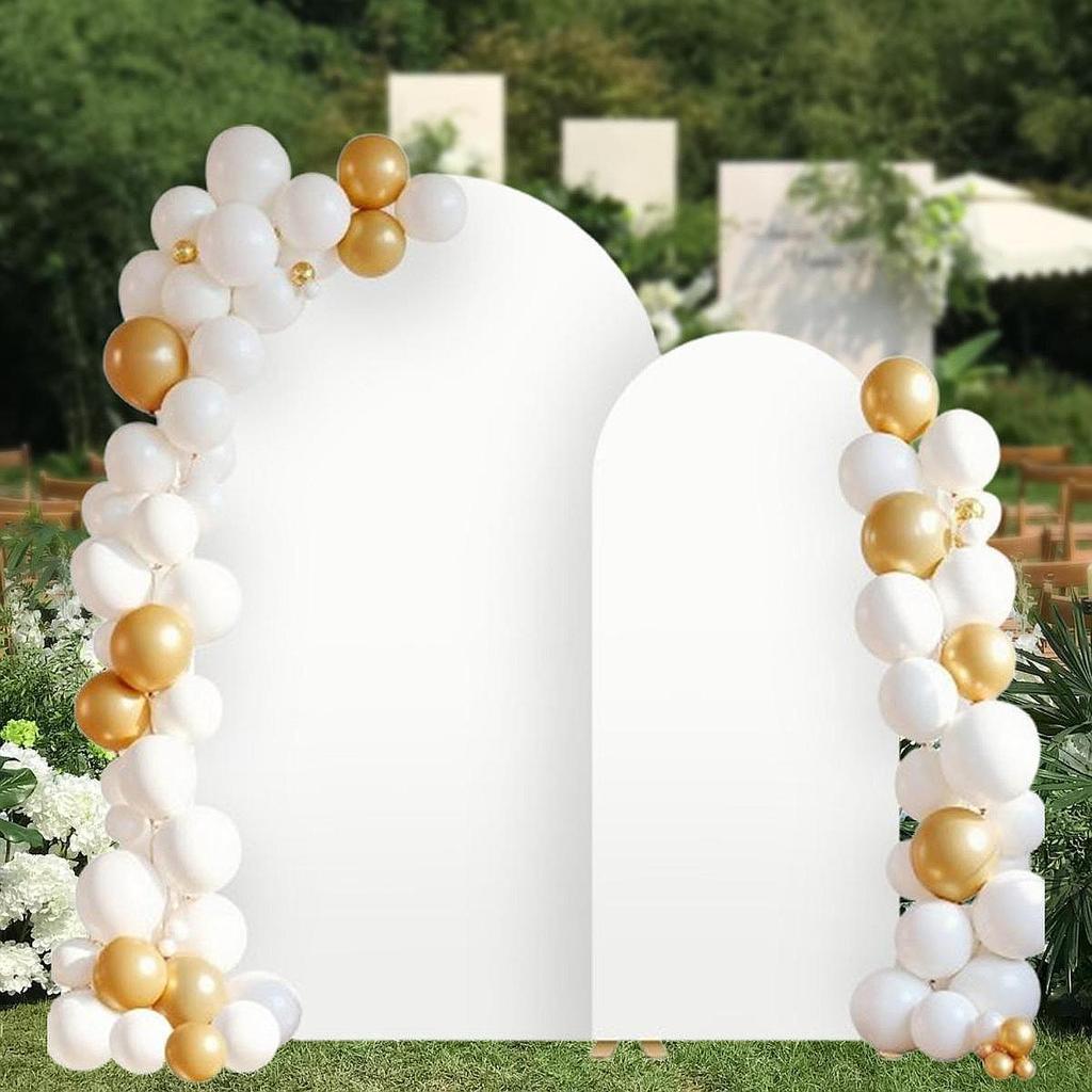 2 Stück Hochzeitsbogen Hintergrundabdeckungen Fotografie Requisiten Praktischer Modehintergrund Runde Spitze für Zeremonie Bankett Dekor