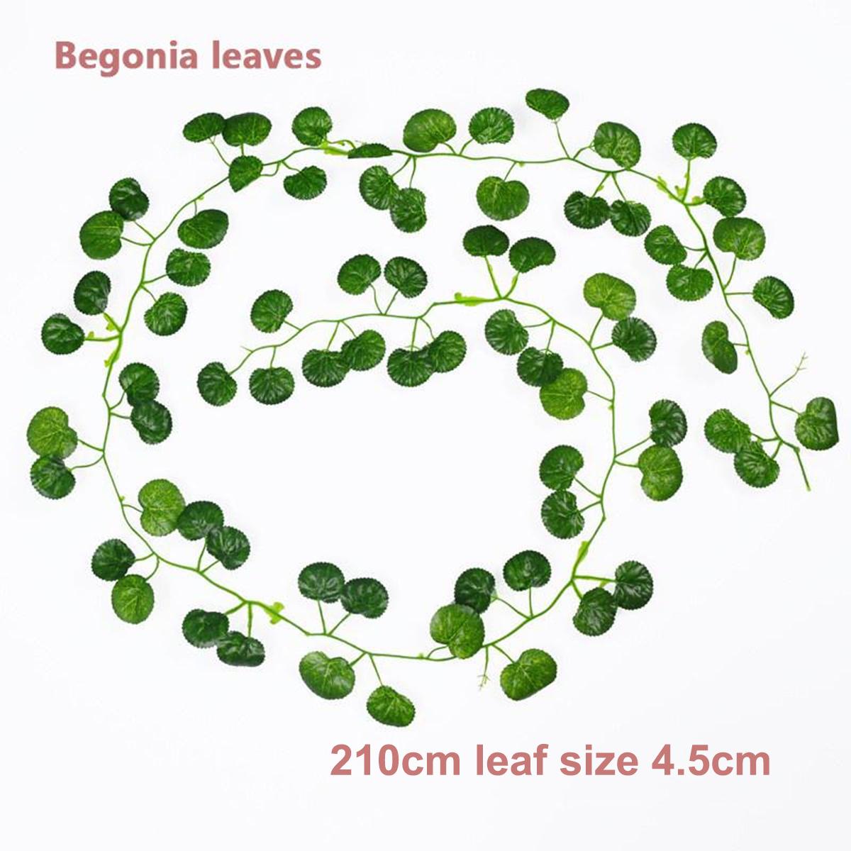 

1 шт. Зелена штучна фальшива підвісна гірлянда з листя лози для домашнього саду. Begonia leaves зелений