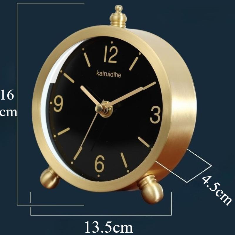 

Brass Table Clock Retro Slient Desktop Clocks Luxury Minimalist Quartz Desk Clock Living Room Desktop Decorative Accessories