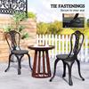 Outdoor Bistro Chair Cushions Set of 4 with Removable Cover, 41 x 41 x 5 cm Round Seat Cushions with Ties, Dark Grey