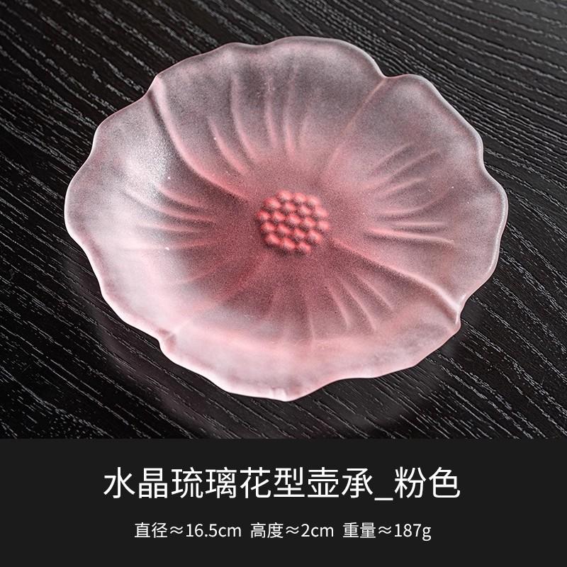 Crystal Lotus Petal Tea Tray Home Use High Aesthetic Value Tea Accessories Tea Ceremony Plate Handmade Chinese Style Diningware