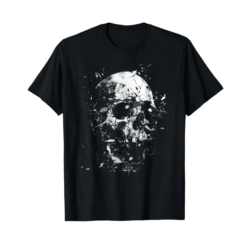 Grunge Skull Gothic Bones Horror Skeleton Art T Shirt Vintage Top For Everyday Wear Breathable Stylish Homme Comfortable