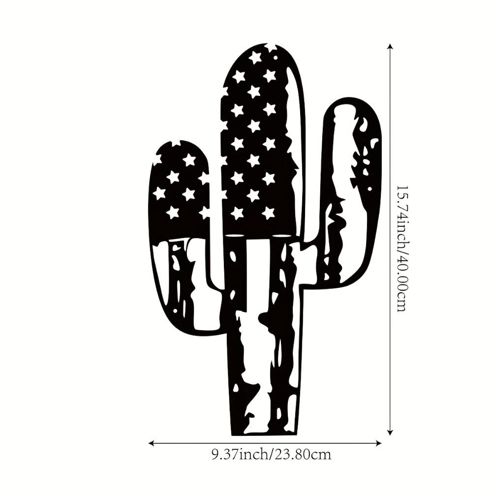 

1pc 15.74 Inch Metal Cactus Wall Sculpture, Rustic Indoor Outdoor Art for Balcony Garden Living Room Bedroom Office Porch 16in