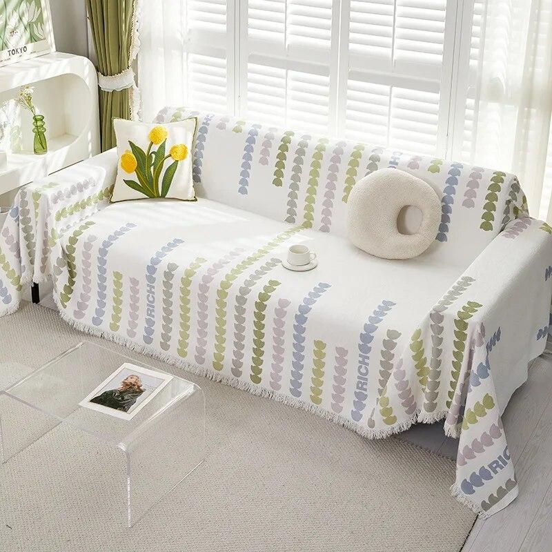 

Полотенце для дивана из синели Love Stripe, универсальное для всех сезонов, цельное полотенце для дивана, одеяло для дома, гостиной, тканевое полотенце 90x180cm 1pcs