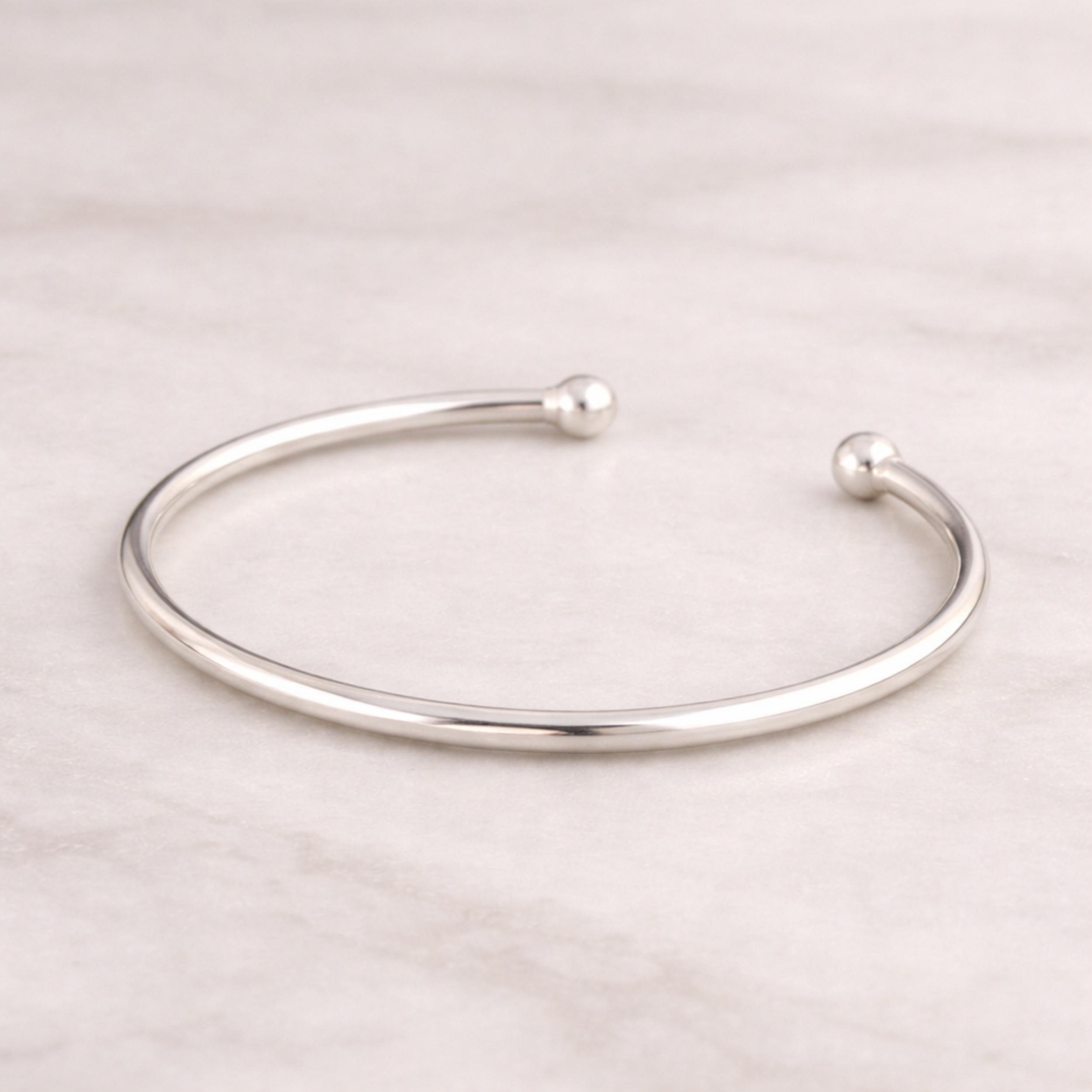 

925 Sterling Silver Open Cuff Bangle – Minimalist Adjustable Bracelet, Simple Stackable Everyday Jewelry Adjustable серебряный