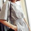 2023 Summer High-Waisted Mid-Sleeve Cinched Dress