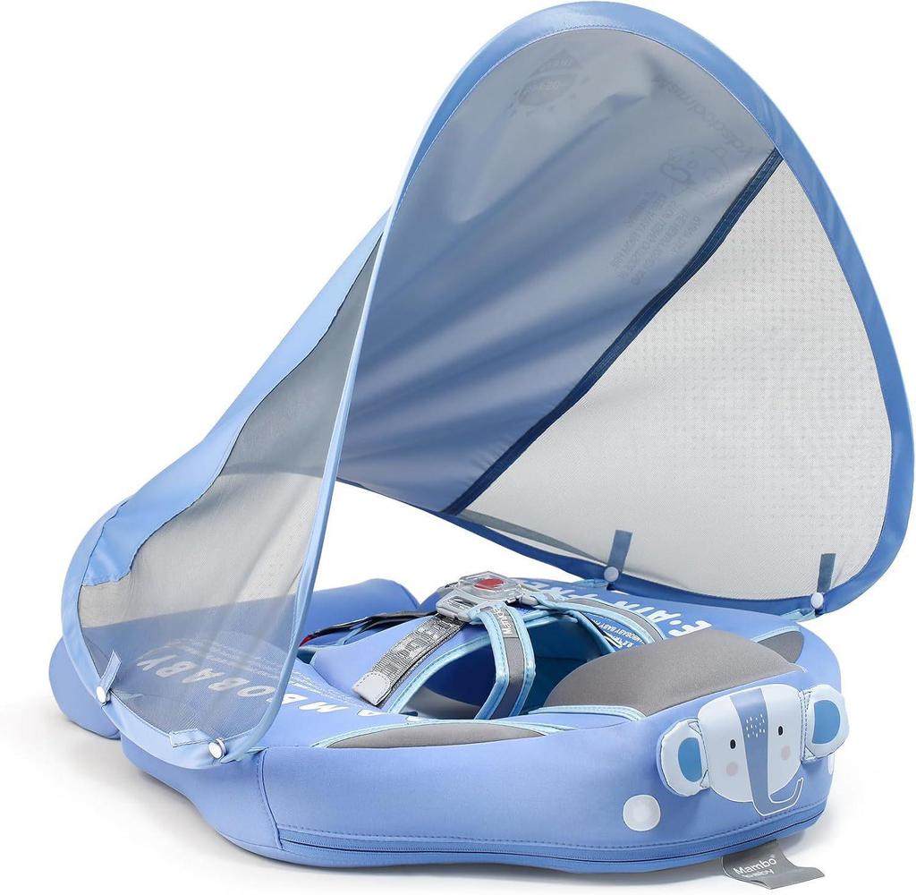 Mambobaby Infant & Toddler Inflatable-Free Float with Sun Canopy for Swimming Pool
