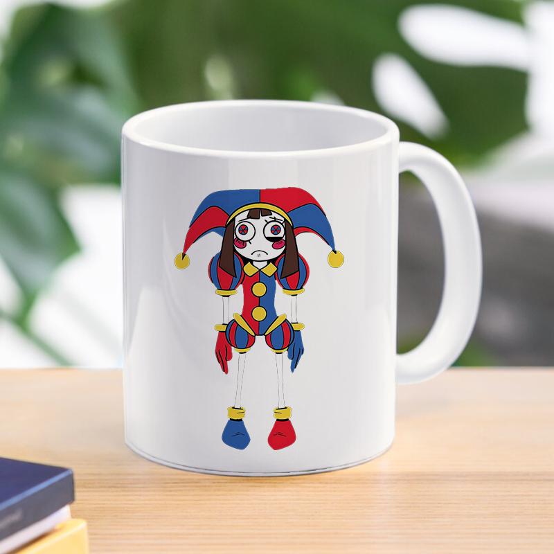 Cartoon The Amazing Digital Circu Coffee Mug Tableware Ceramic Ponmi Jax Clown Dishes Household Use Water Cup Creativity Mug Gift