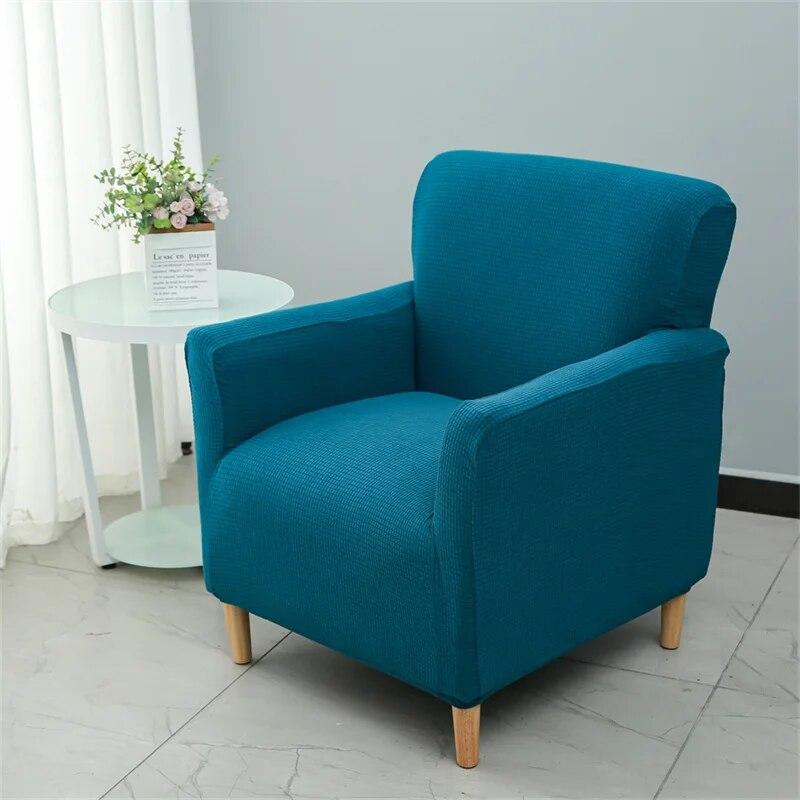 Solid Color Tub Club Armchair Cover Stretch Sloping Arm Back Slipcover Soft Single Small Chair Seater Sofa Covers For Home Club