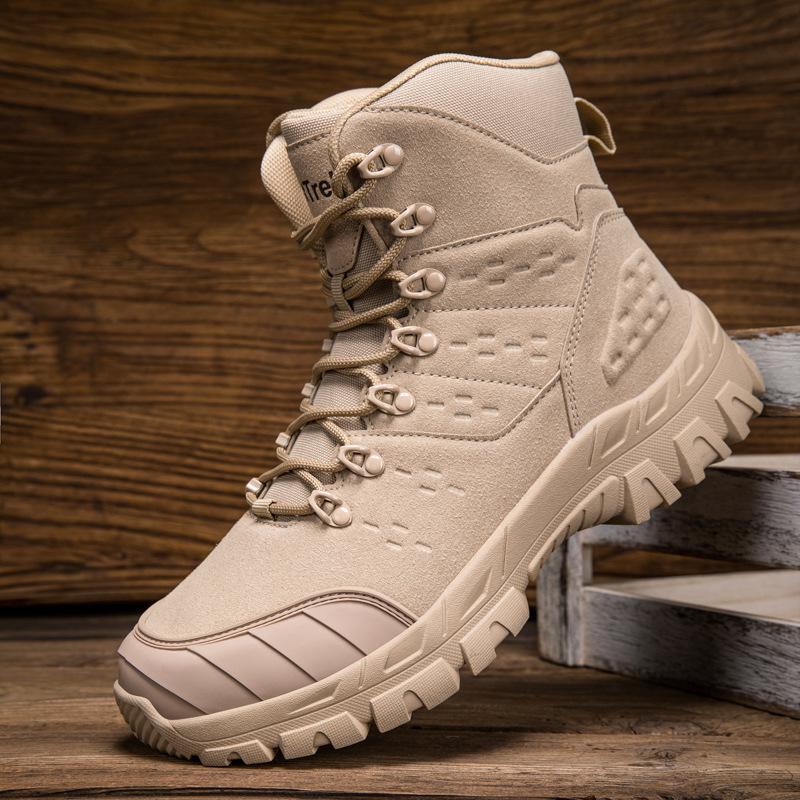 Atmungsaktive Übergröße Wanderschuhe Herren Wandern Outdoor Freizeit High-Top Feldtrainingsschuhe Militärstiefel Herrenstiefel