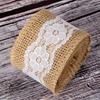 1 Rol 2M×5cm Natuurlijk Jute Linnen Lint, Rustiek Vintage Linnen Kantrand voor Bruiloftsdecoratie, Kerstfeest & Knutselbenodigdheden