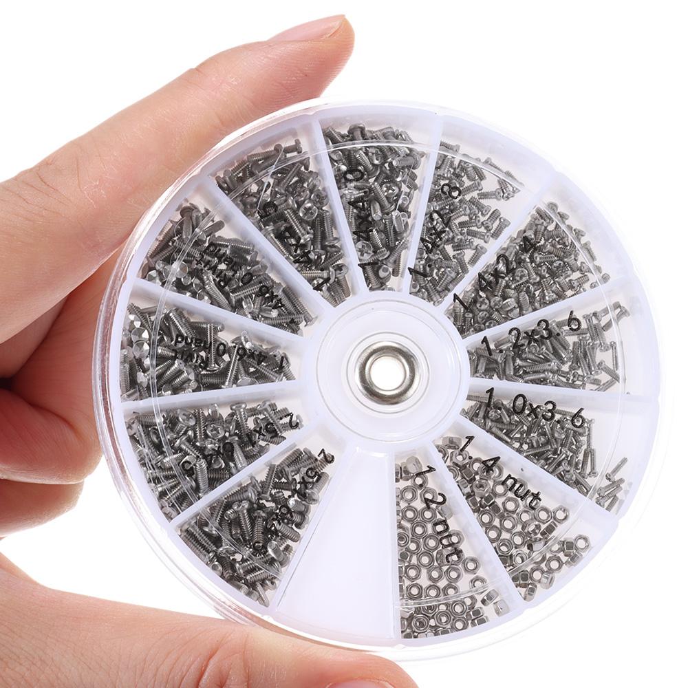600pcs 600pcs Screws Nuts Assortment Kit Miniature Screws  Watches Glassess Electronics